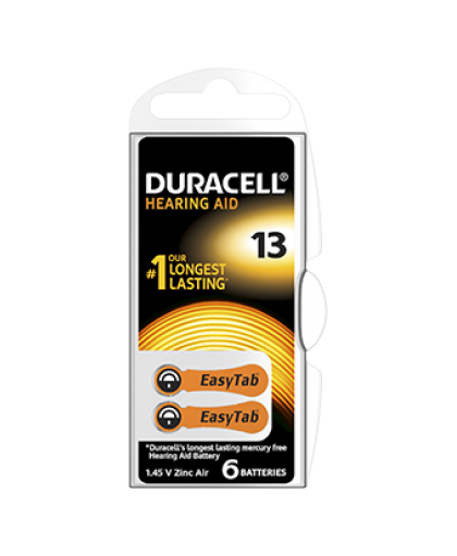 Duracell EasyTab 13 Arancio Batterie Apparecchio Acustico 6 Batterie Duracell EasyTab 13 Arancio Batterie Apparecchio Acustico 6 Batterie