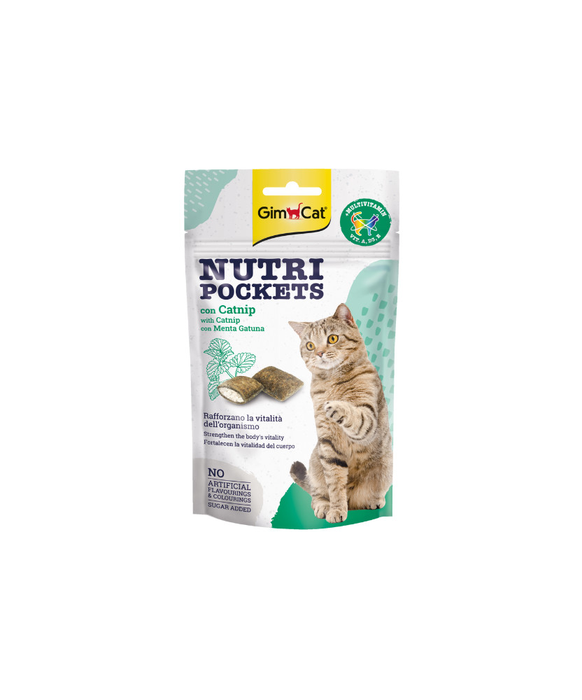 GIMBORN GIMCAT GATTO SNACK NUTRI POCKETS MULTIVITAMINICO MENTA 60GR