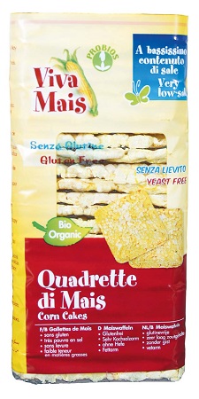 Viva Mais Quadrette di Mais Senza Sale Gallette Biologiche Senza Glutine