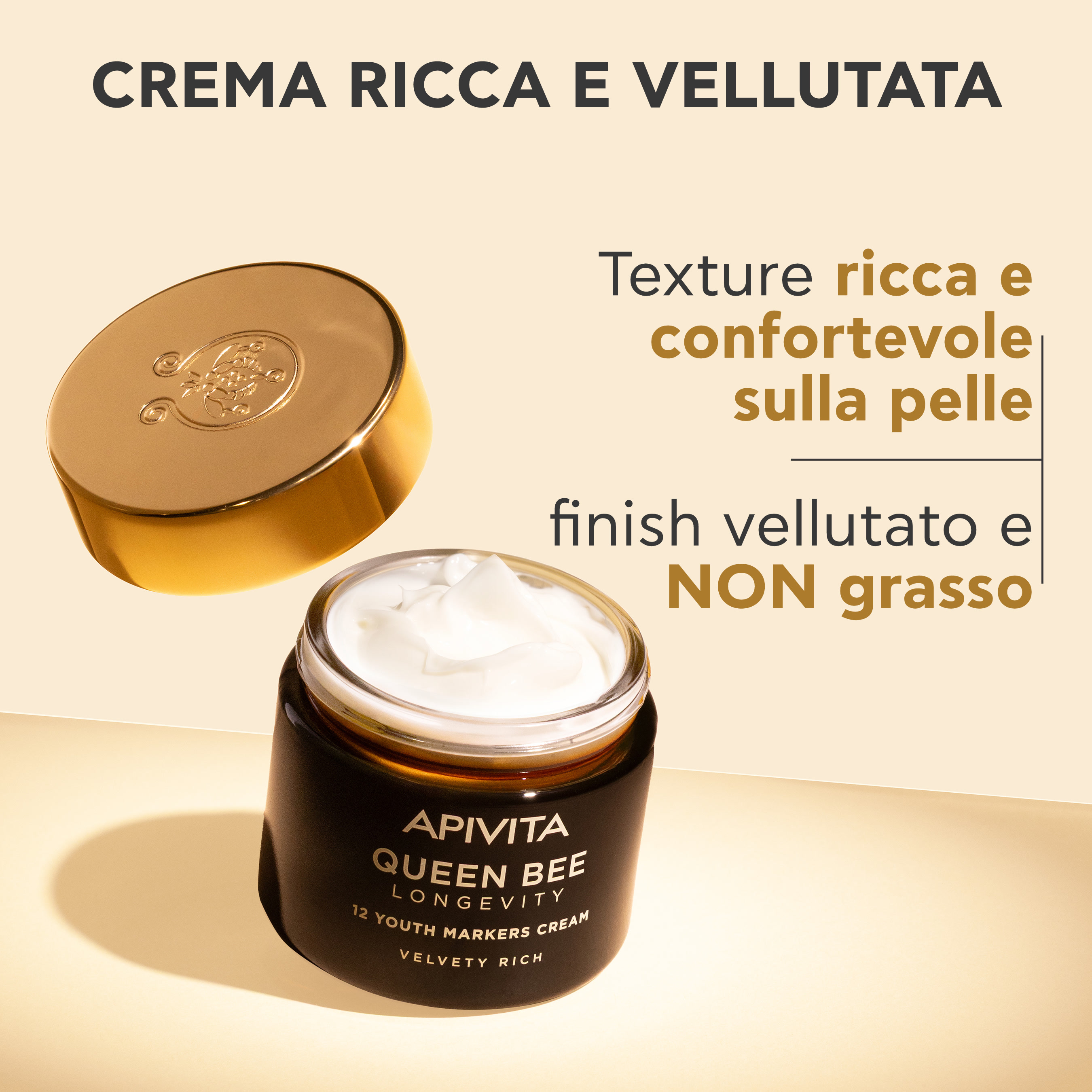 Apivita Queen Bee Longevity - Crema Ricca E Vellutata 12 Indicatori Di Giovinezza 50 ml