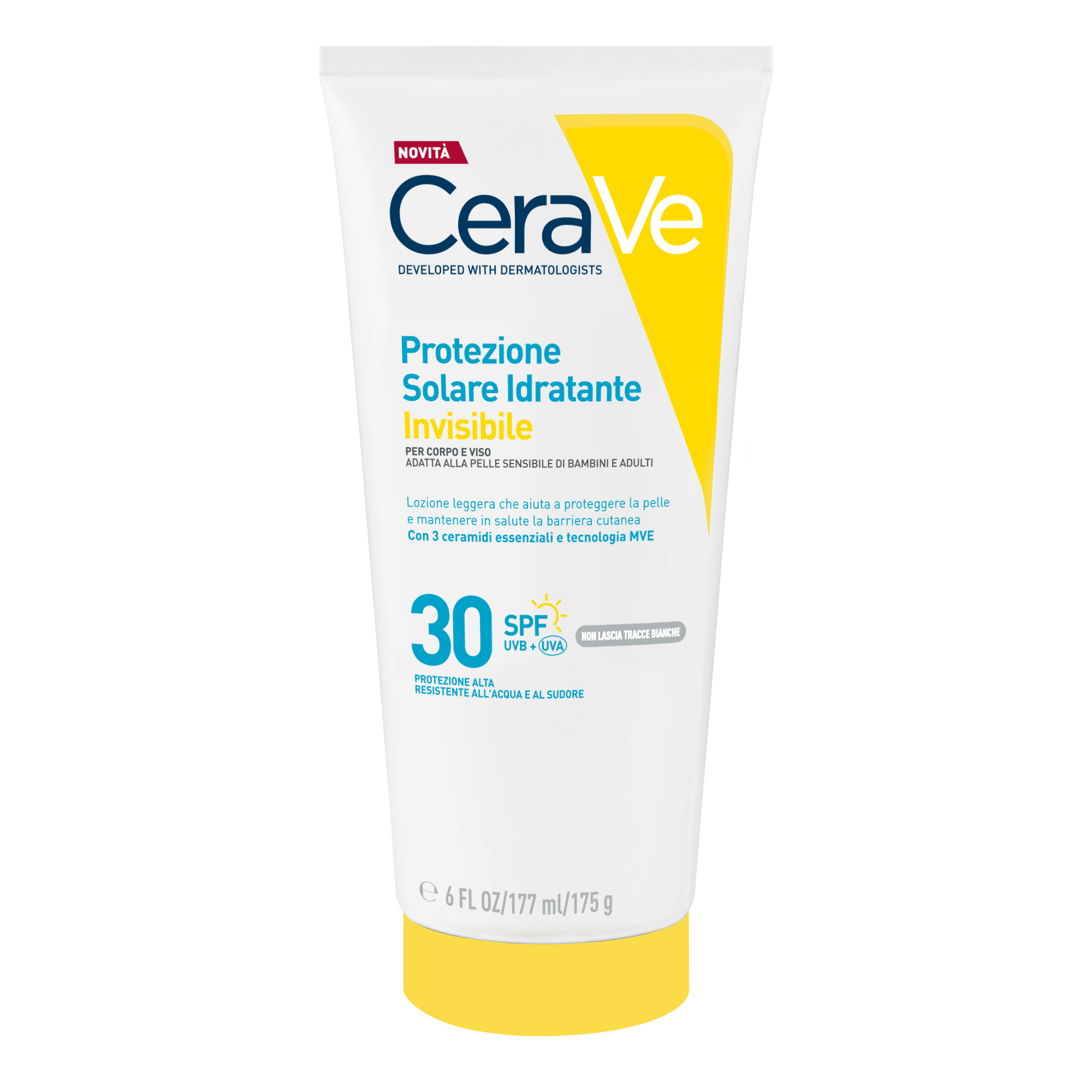 Cerave - Protezione Solare Idratante Invisibile Viso E Corpo SPF30 Per Pelli Da Normali A Secche 177 ml