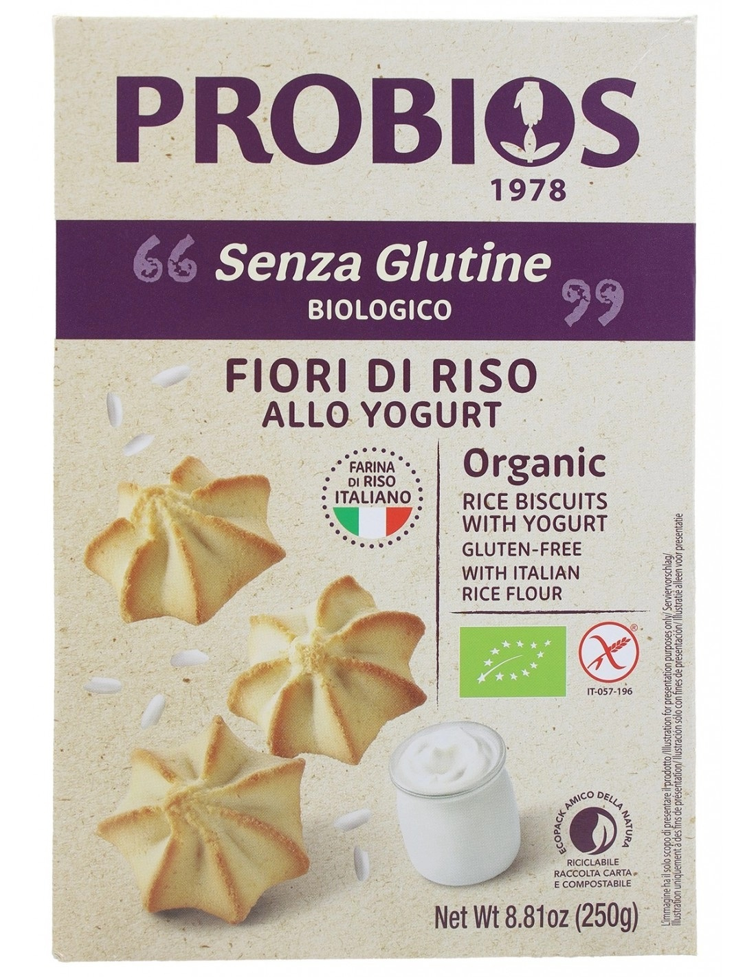 Rice&Rice Fiori Di Riso Allo Yogurt Biologico 250 g Rice&Rice Fiori Di Riso Allo Yogurt Biologico 250 g