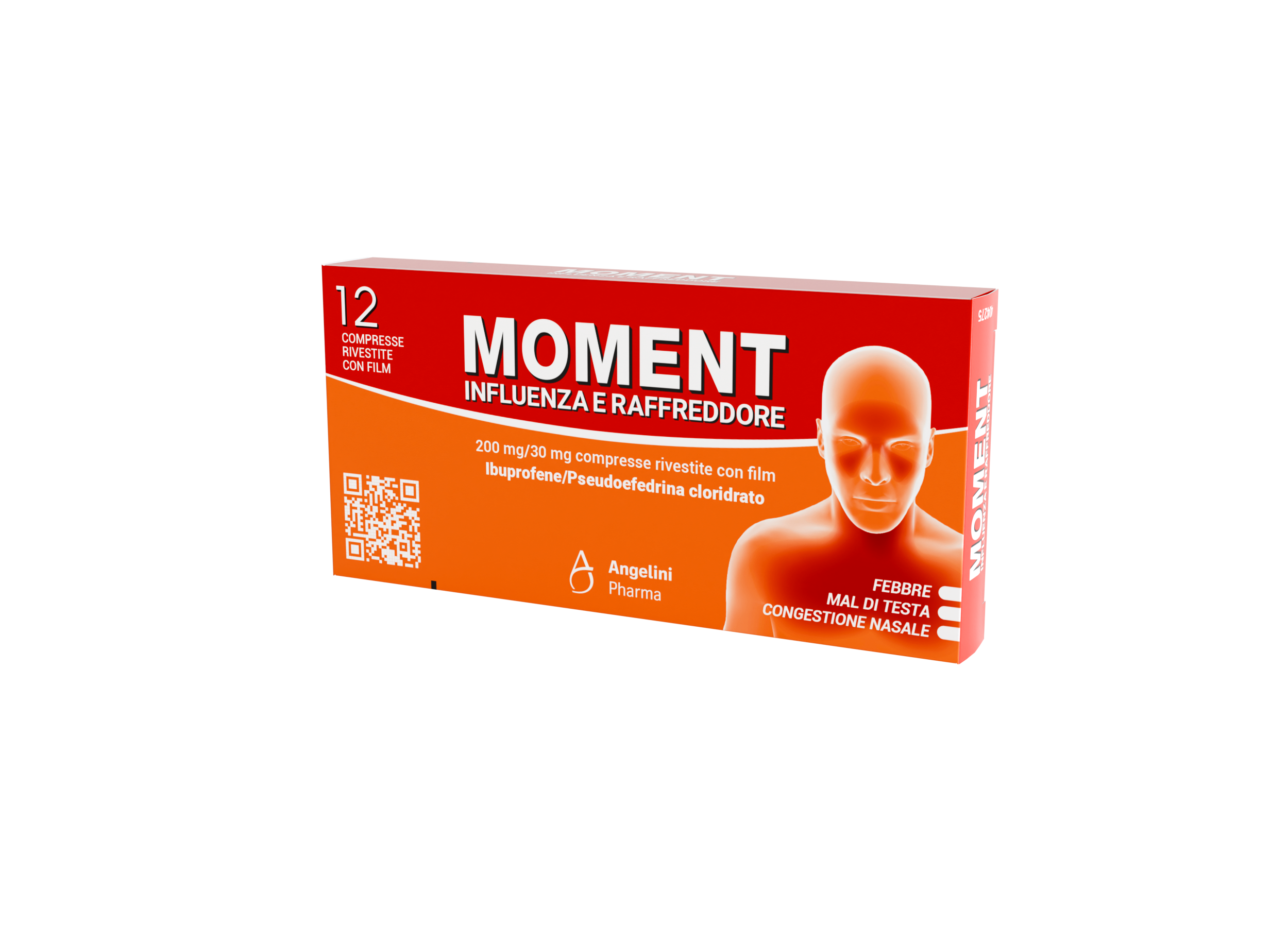 Moment Influenza E Raffreddore 200 mg + 30 mg - Trattamento Congestione Nasale 12 Compresse