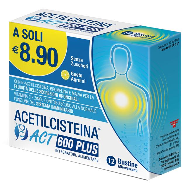 ACETILCISTEINA ACT 600 PLUS 12 buste ACETILCISTEINA ACT 600 PLUS 12 buste