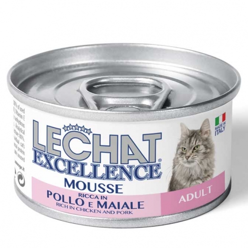 LECHAT GATTO EXCELLENCE MOUSSE ADULT POLLO MAIALE 85GR (lattina)