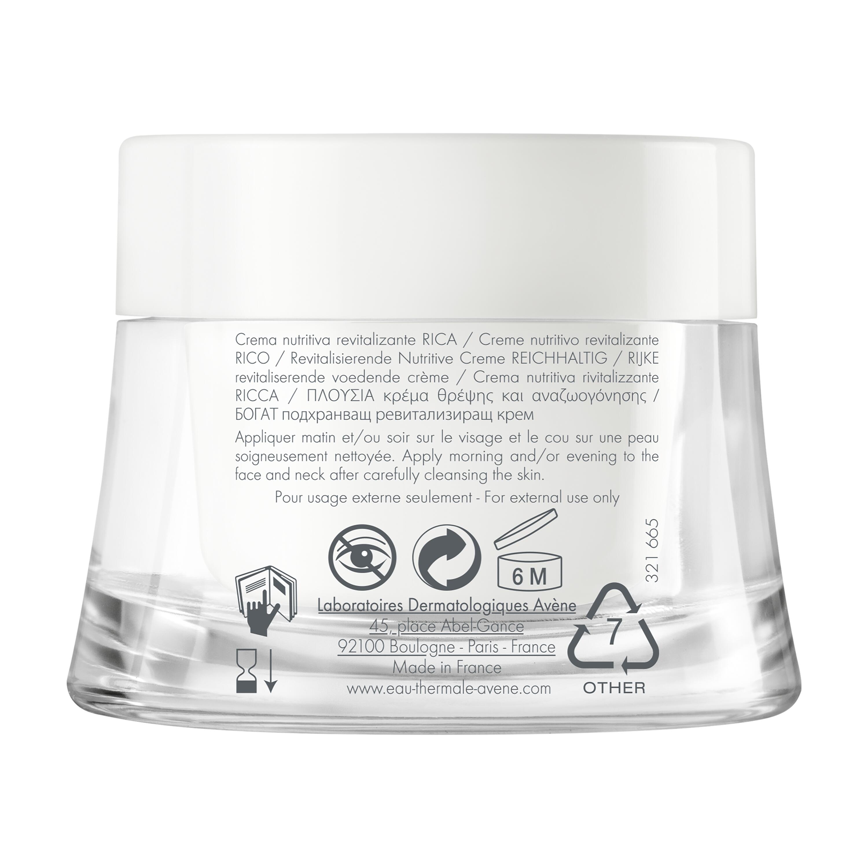 Avène Les Essentiels - Crema Nutritiva Rivitalizzante Ricca 50 ml