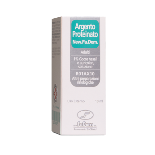 Argento Proteinato New Fadem  2% Gocce Nasali e Auricolari 10 ml Argento Proteinato New Fadem  2% Gocce Nasali e Auricolari 10 ml