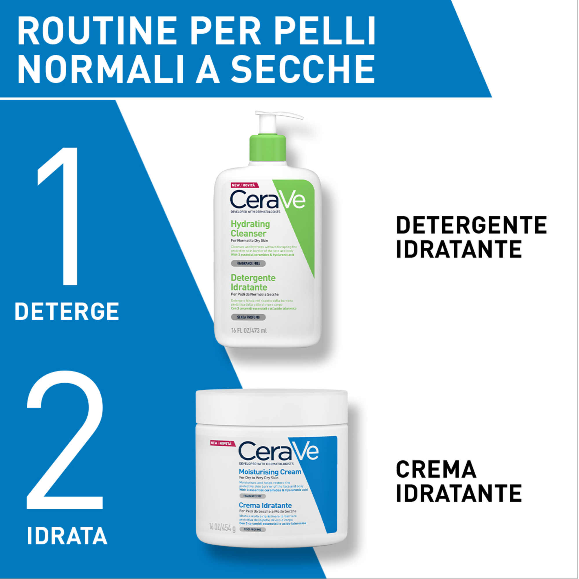 CeraVe Crema Idratante, Per Pelli Da Secche a Molto Secche Per il Corpo e il Viso, 177 ml