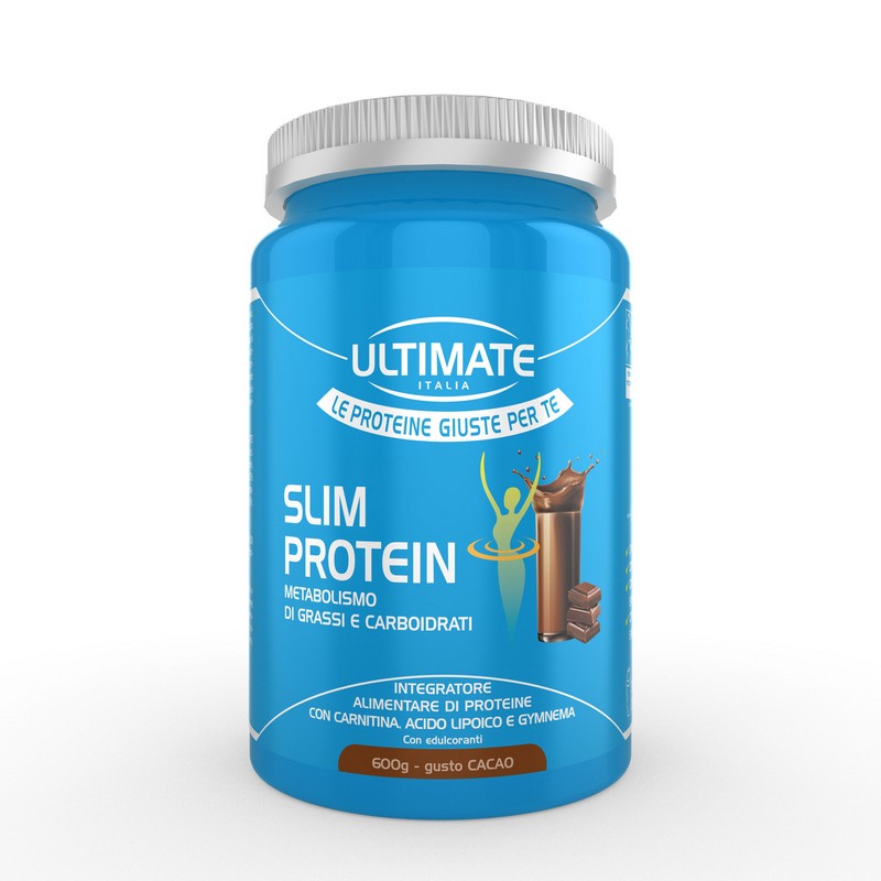 Ultimate Italia Slim Protein Gusto Cacao - Integratore Per Il Metabolismo Dei Grassi E Carboidrati 600 g