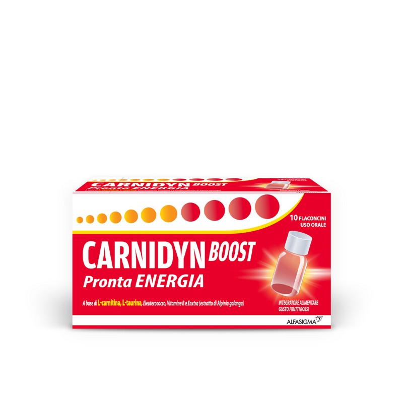 Carnidyn Boost - integratore tonico a base di Carnitina e Alpinia Galanga per extra energia - utile in caso di stanchezza, spossatezza 10 FLACONCINI Carnidyn Boost - integratore tonico a base di Carnitina e Alpinia Galanga per extra energia - utile in caso di stanchezza, spossatezza 10 FLACONCINI