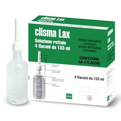 ClismaLax - Soluzione Rettale Clistere Evacuativo - 4 Flaconi 133 mL ClismaLax - Soluzione Rettale Clistere Evacuativo - 4 Flaconi 133 mL