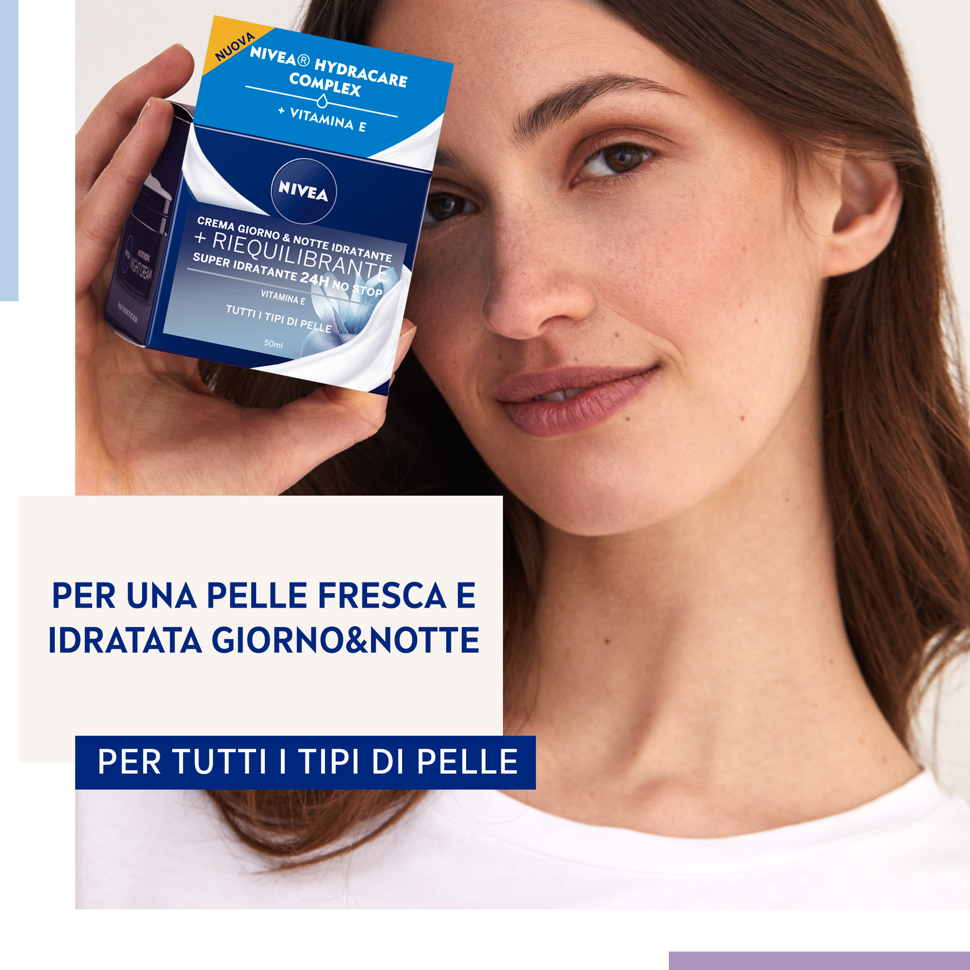 Nivea Crema Giorno & Notte Rigenerante 50 ml, Crema viso nutriente con Vitamina E e Provitamina B5