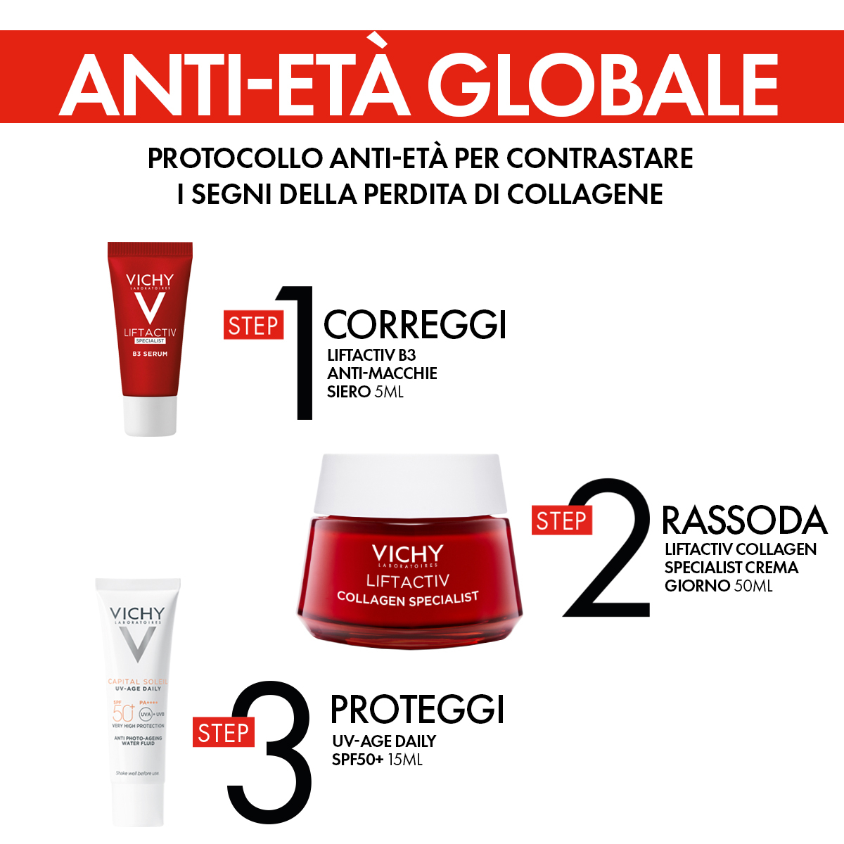Vichy Cofanetto Regalo Natale Liftactiv B3 Anti-macchie Siero 5 ml + Liftactiv Collagen Specialist Crema Giorno 50 ml + Uv-age Daily Spf50+ 15 ml Vichy Cofanetto Regalo Natale Liftactiv B3 Anti-macchie Siero 5 ml + Liftactiv Collagen Specialist Crema Giorno 50 ml + Uv-age Daily Spf50+ 15 ml