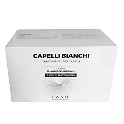 Capelli Bianchi Labo - 30% di capelli bianchi donna - Trattamento da 1 mese - 20 fiale Capelli Bianchi Labo - 30% di capelli bianchi donna - Trattamento da 1 mese - 20 fiale