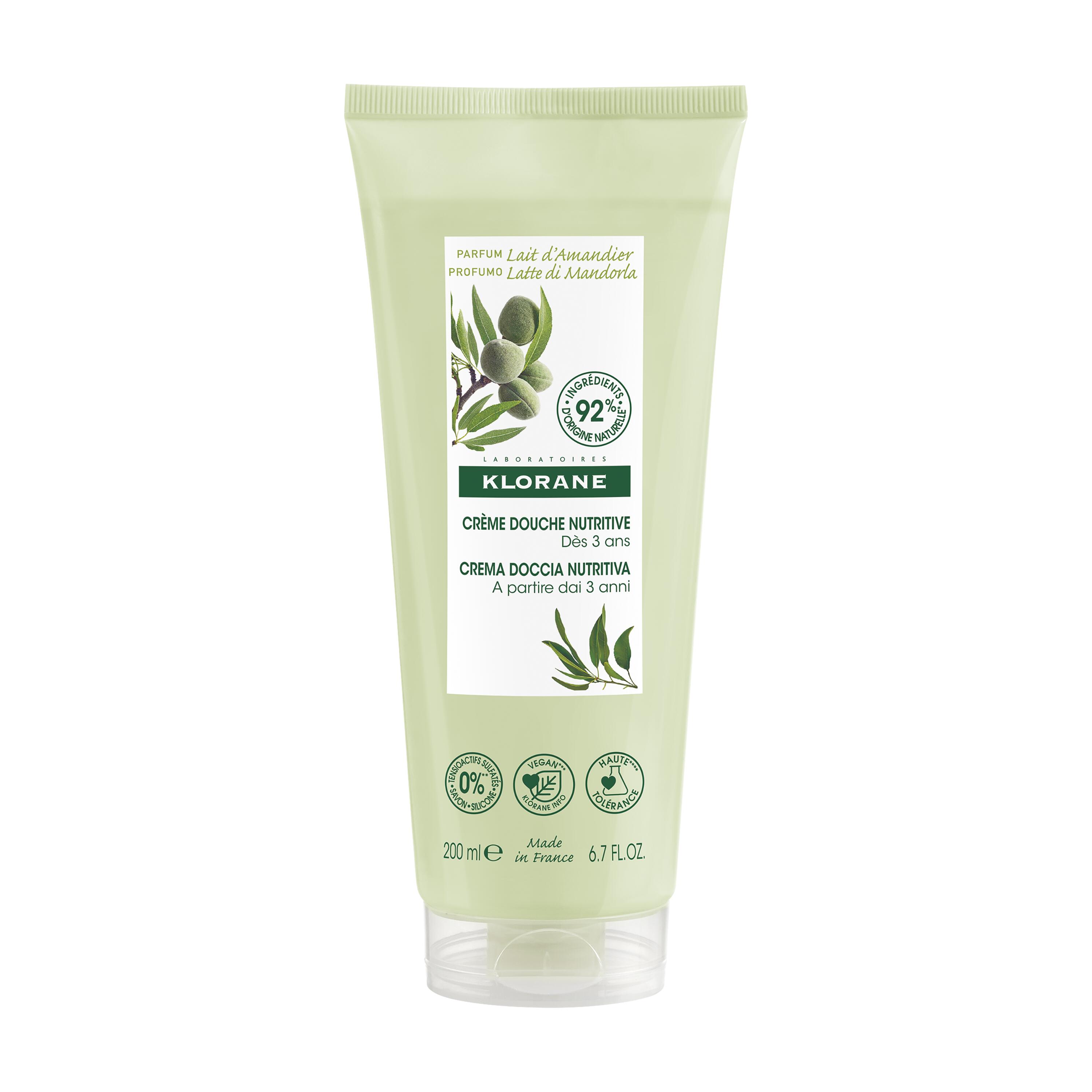 Klorane - Crema Doccia Nutritiva Al Profumo Latte di Mandorla Per Pelle Da Secca A Molto Secca 200 ml