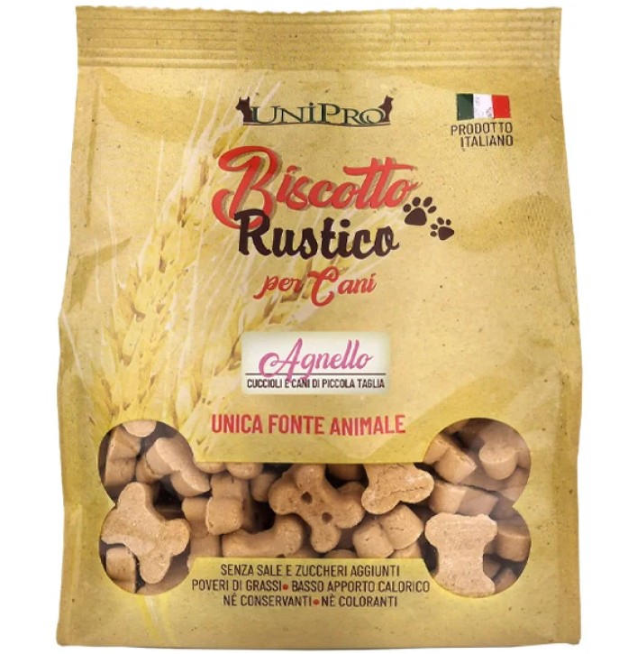 UNIPRO CANE SNACK RUSTICO BISCOTTI PUPPY AGNELLO 300GR