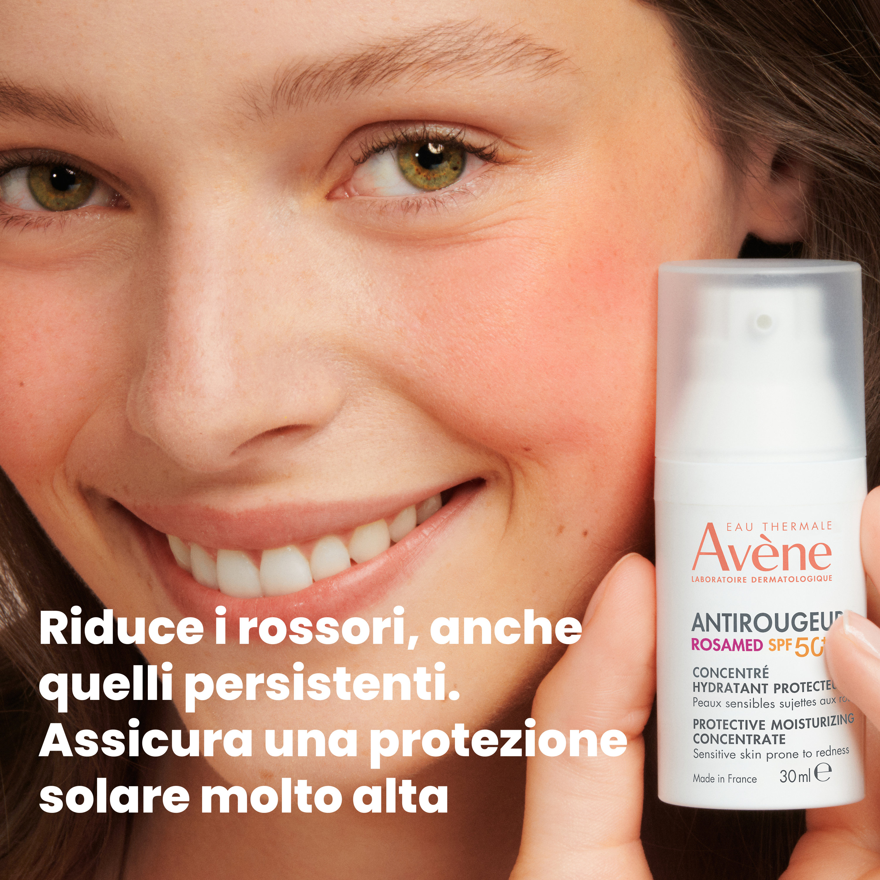 Avène Antirougeurs Rosamed - Concentrato Idratante Protettivo SPF50+ Viso 30 ml