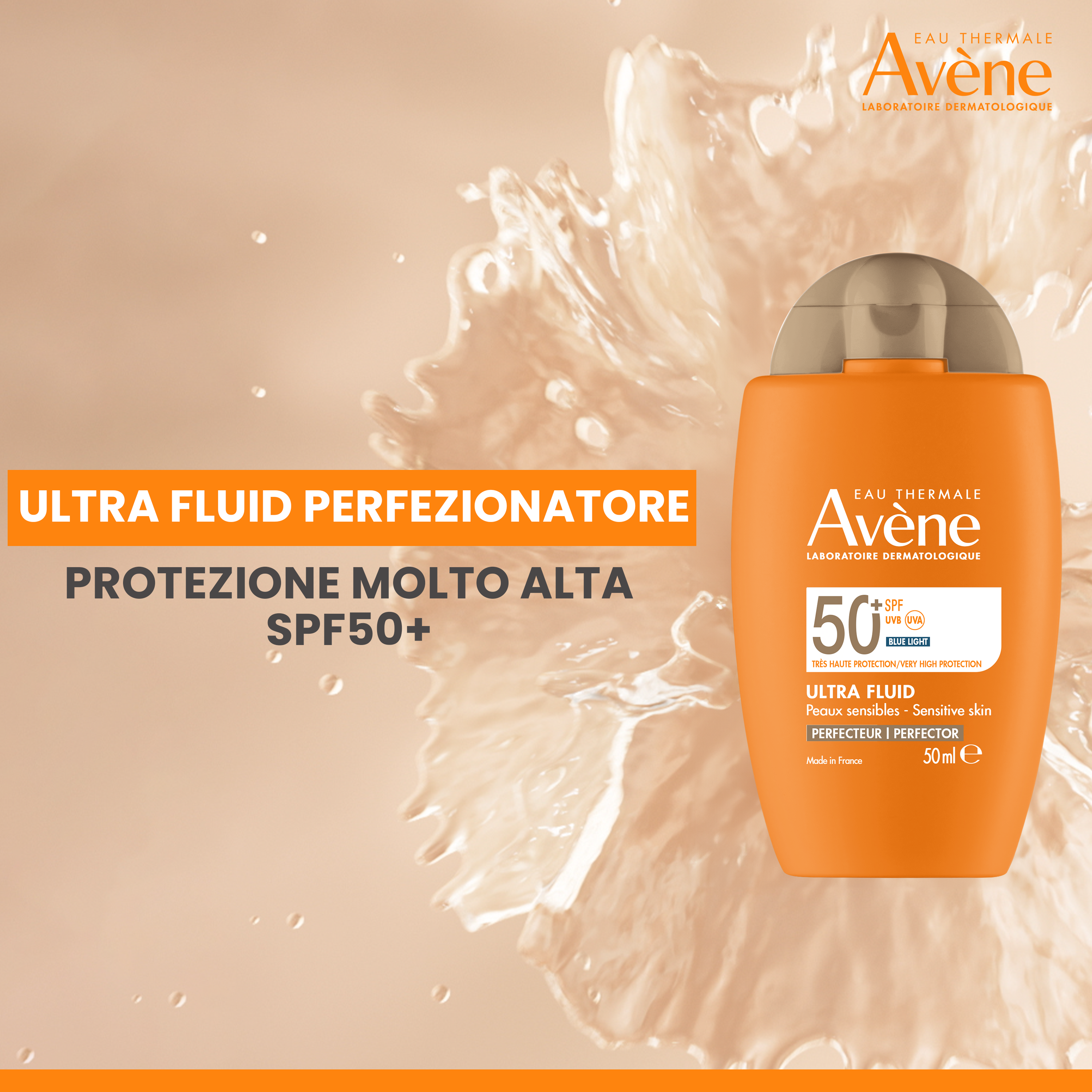 Avène - Ultra Fluid Perfezionatore Protezione Solare Molto Alta SPF50+ Viso 50 ml