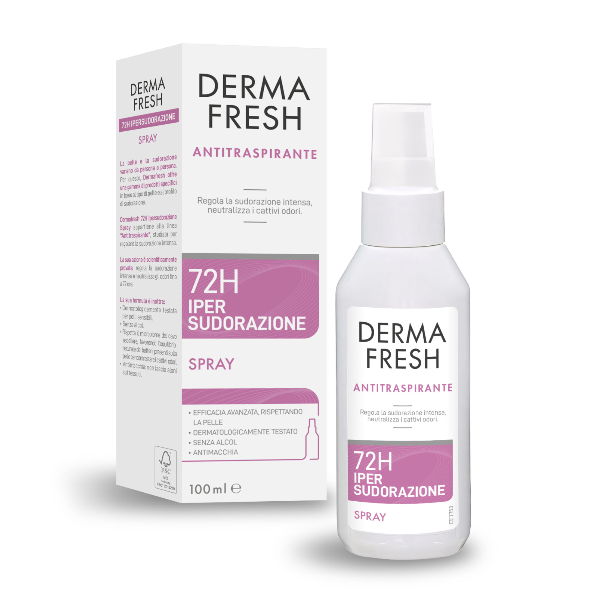 Dermafresh 72H Ipersudorazione - Spray Antitraspirante 100 ml