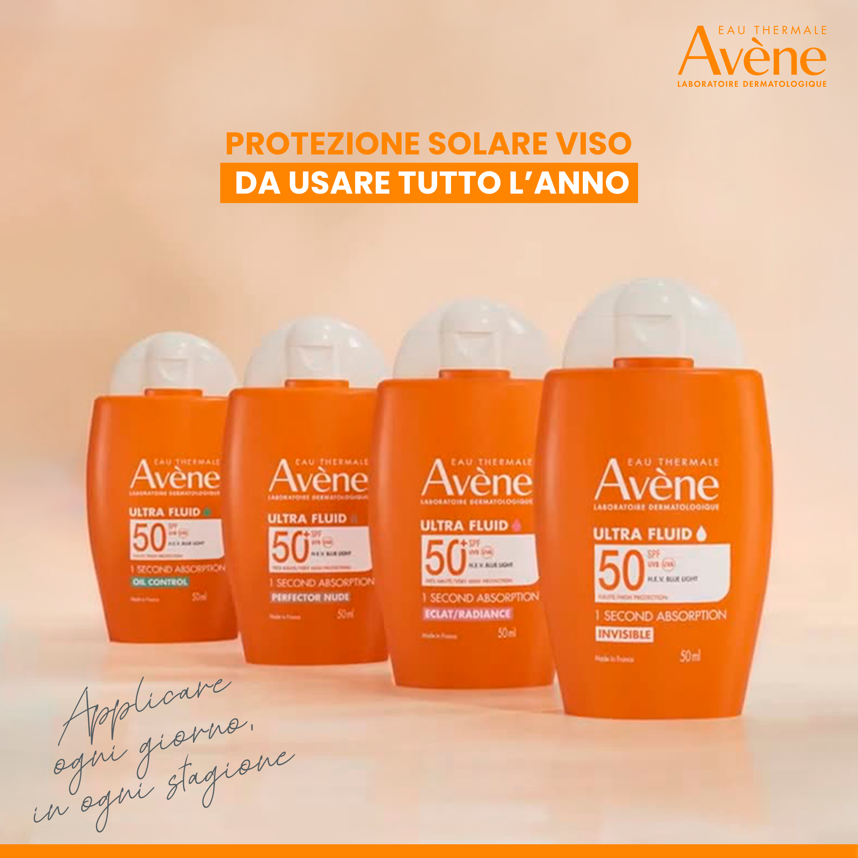 Avène Ultra Fluid SPF50+ Luminosità - Protezione Solare Molto Alta Viso 50 ml