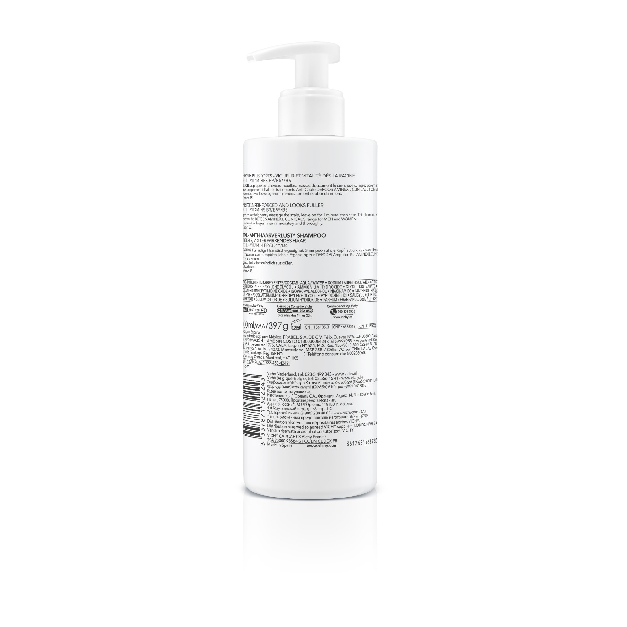 Vichy Dercos Shampoo stimolante Energy+ trattamento complementare anti-caduta 390 ml