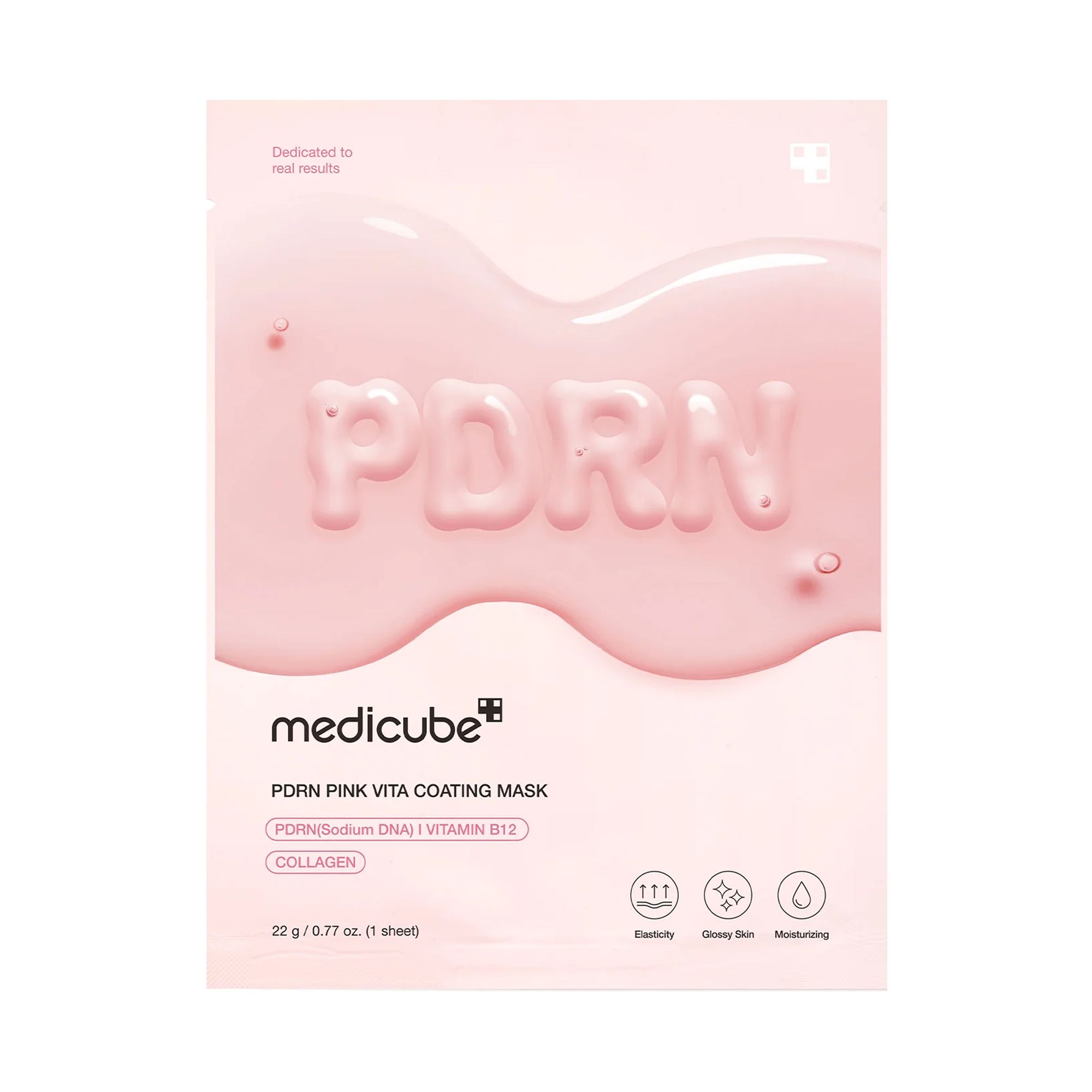 Medicube PDRN Pink Vita Coating Sheet Mask - Maschera Illuminante Viso