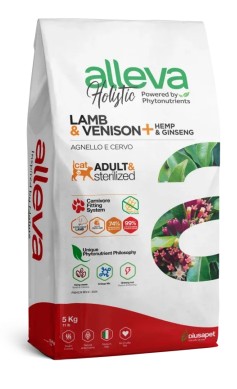 ALLEVA HOLISTIC CAT ADULT LAMB & VENISON + CANNABIS SATIVA & GINSENG KG 5 - P00428