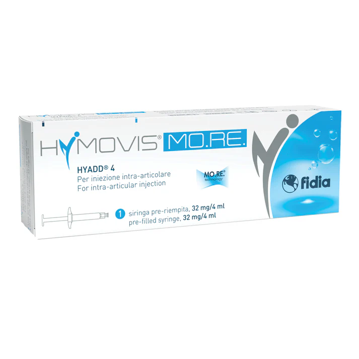 Hymovis Mo Re - Siringa pre-riempita per uso intra-articolare - 32MG/4ML - 1 pezzo - Confezione Italiana Originale Hymovis Mo Re - Siringa pre-riempita per uso intra-articolare - 32MG/4ML - 1 pezzo - Confezione Italiana Originale