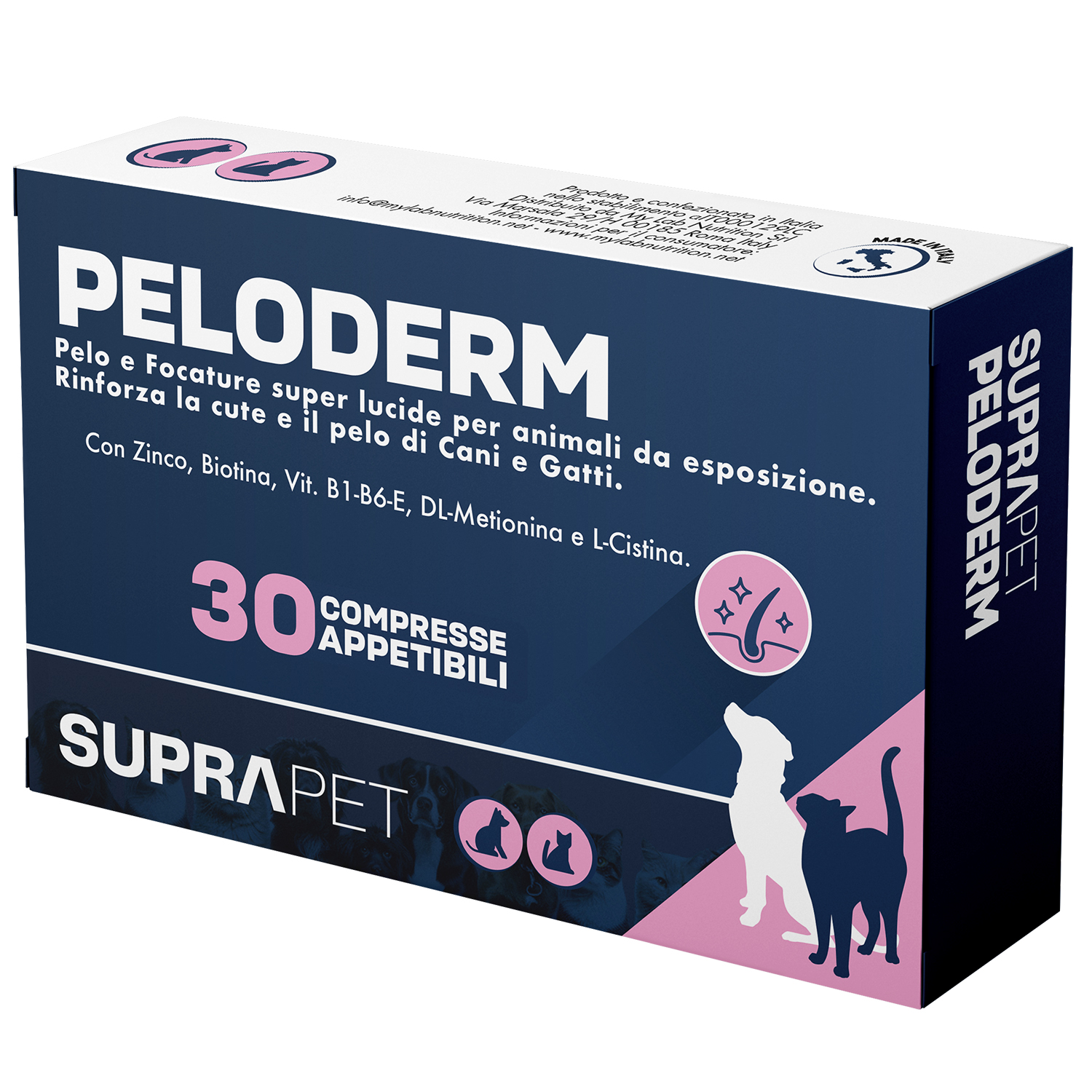 Suprapet PeloDerm 30 Compresse - Mangime Complementare Per Cani E Gatti
