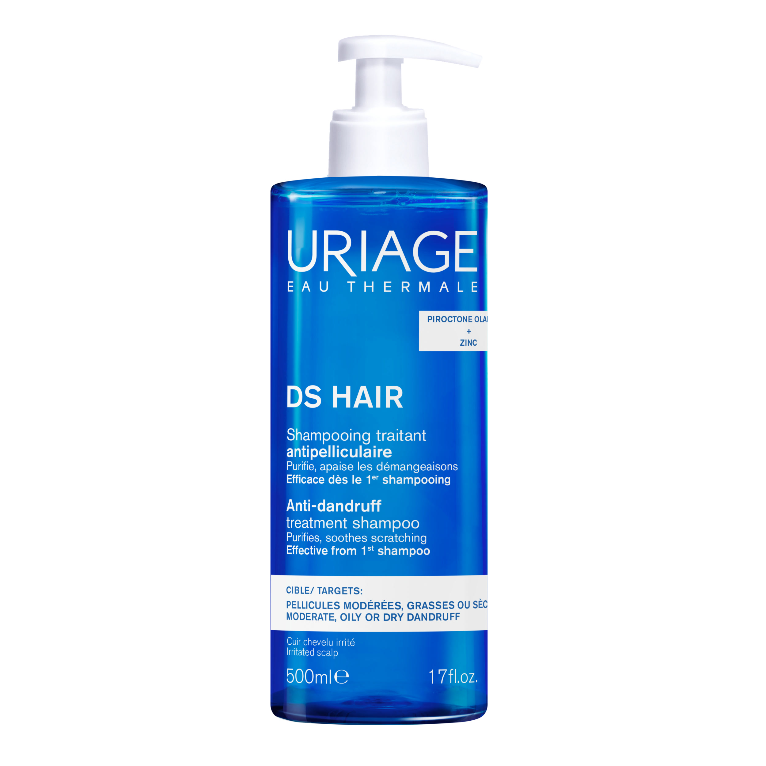 Uriage DS Hair - Shampoo Antiforfora Per Forfora Moderata, Secca O Grassa 500 ml