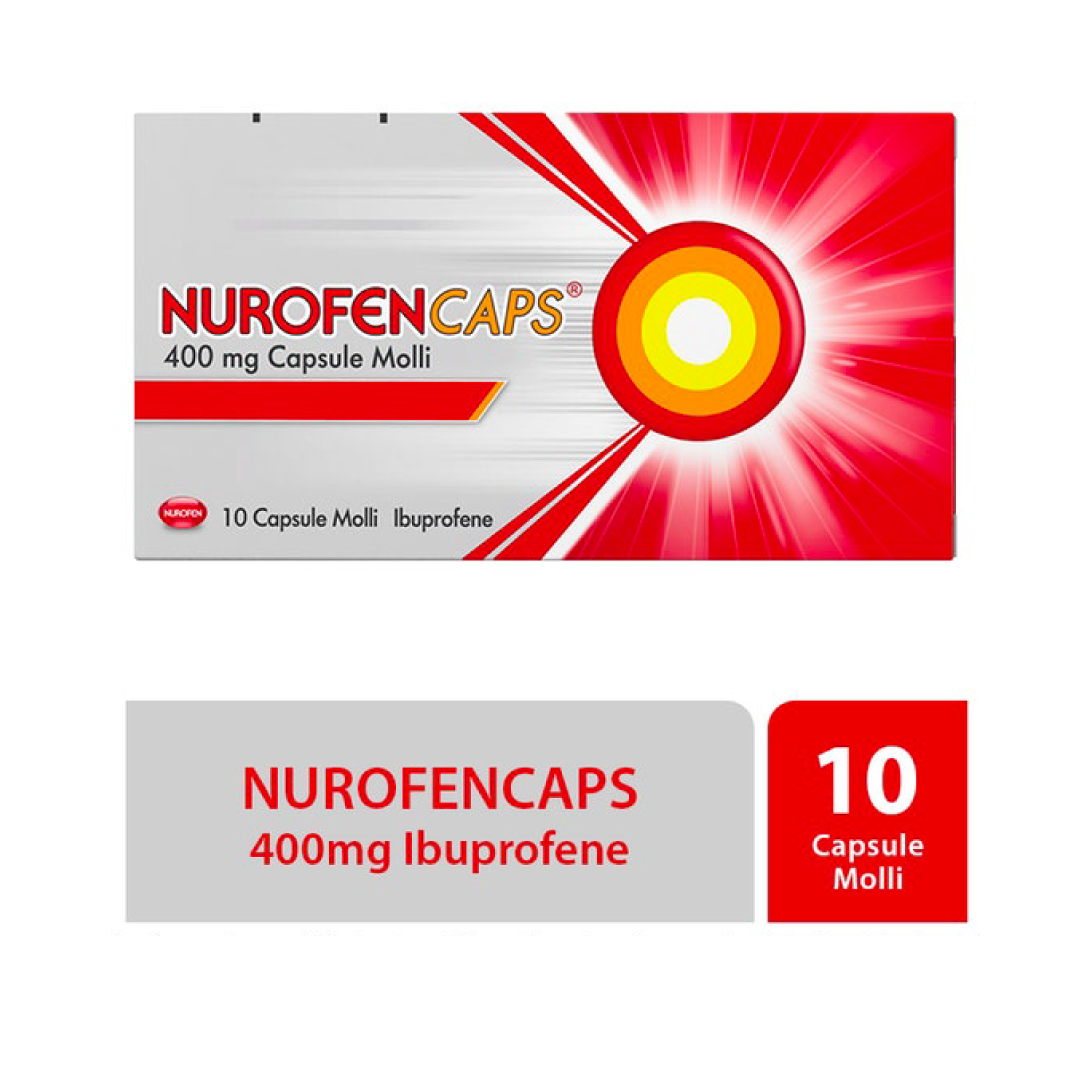 NUROFENCAPS 400MG 10 CAPS antinfiammatorio e antidolorifico contro febbre, mal di testa, mal di denti e dolori muscolari NUROFENCAPS 400MG 10 CAPS antinfiammatorio e antidolorifico contro febbre, mal di testa, mal di denti e dolori muscolari