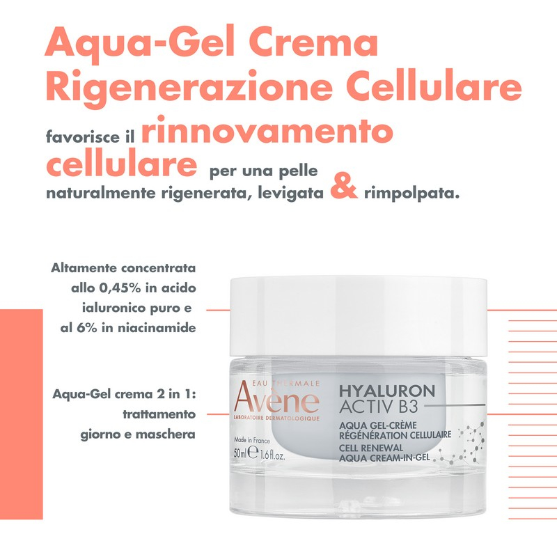 Avène Hyaluron Activ B3 Aqua Gel-Crema Rigenerazione cellulare 50ml - Antietà viso Idratazione profonda Avène Hyaluron Activ B3 Aqua Gel-Crema Rigenerazione cellulare 50ml - Antietà viso Idratazione profonda