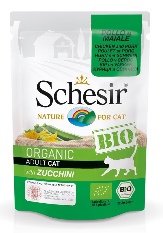 SCHESIR CAT BIO POLLO/MAI/ZUCC