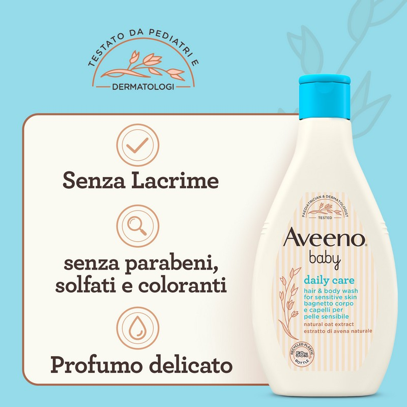 Aveeno Baby Daily Care Bagnetto Corpo e Capelli 250 ml, Shampoo e bagnoschiuma bambini delicato 2in1 Aveeno Baby Daily Care Bagnetto Corpo e Capelli 250 ml, Shampoo e bagnoschiuma bambini delicato 2in1