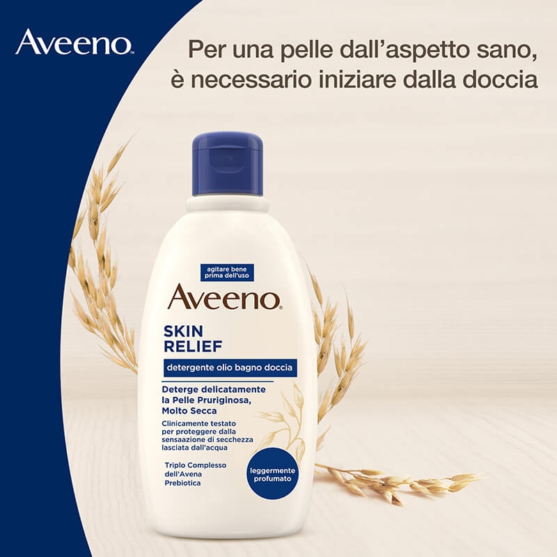 Aveeno Skin Relief Detergente Olio Bagnodoccia Lenitivo Pelli Sensibili Senza Sapone e Solfati 300 ml Aveeno Skin Relief Detergente Olio Bagnodoccia Lenitivo Pelli Sensibili Senza Sapone e Solfati 300 ml