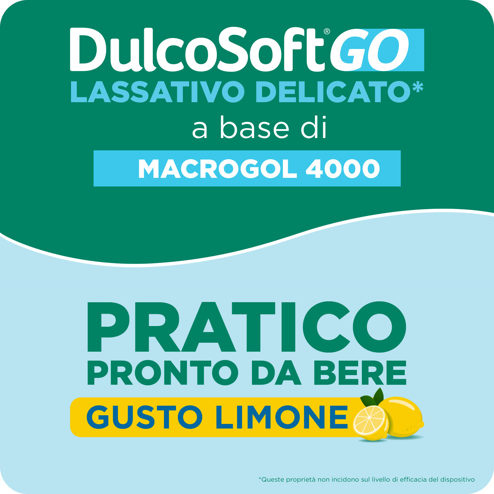 DulcoSoft Go Soluzione Orale 20 Stick Gusto Limone - Lassativo Delicato Con Macrogol 4000 In Caso Di Stitichezza