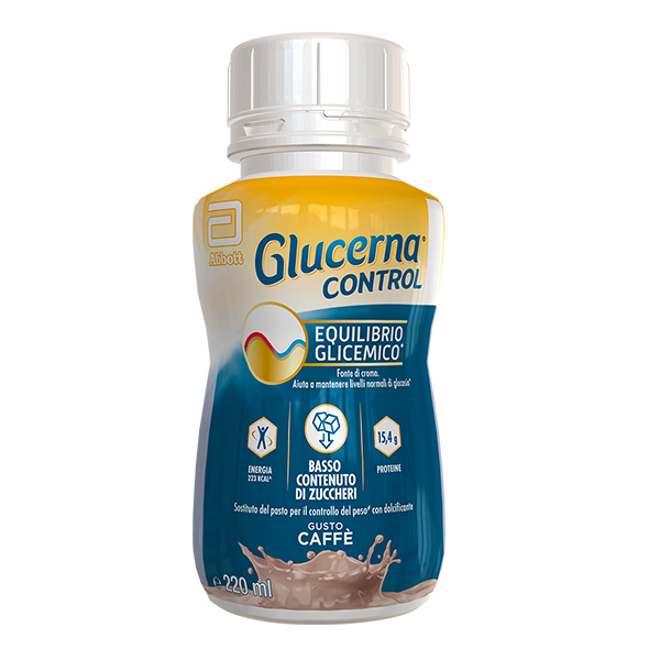 Glucerna Control, equilibrio glicemico, pasto sostitutivo per il controllo del peso, drink gusto caffè - 4x200ml