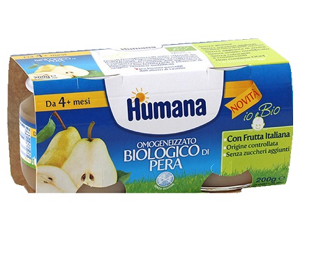 Humana Omogeneizzato Biologico alla Pera 2x100 g Humana Omogeneizzato Biologico alla Pera 2x100 g