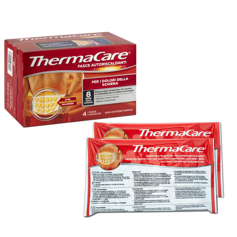 ThermaCare Fasce autoriscaldanti per dolori alla schiena 4 pezzi  ThermaCare Fasce autoriscaldanti per dolori alla schiena 4 pezzi