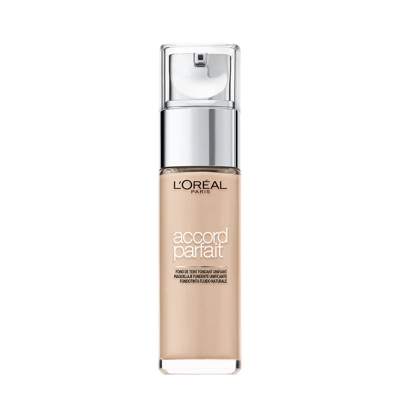 L'Oréal Paris MakeUp Fondotinta Accord Parfait, Effetto Naturale, Arricchito con Acido Ialuronico,  1.R/1.C Ivoire Rose, 30ml
