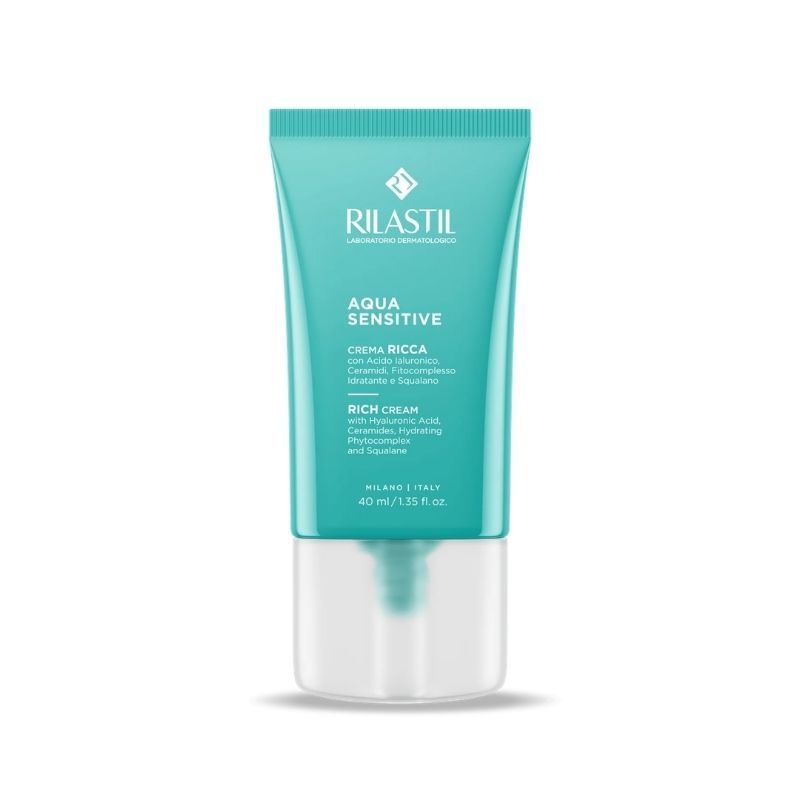 Rilastil Aqua Sensitive - Crema Ricca Idratante Con Acido Ialuronico 40 ml