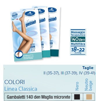 Sauber Linea Classica Gambaletto 140 Den Maglia Microrete Colore Beige Taglia  4