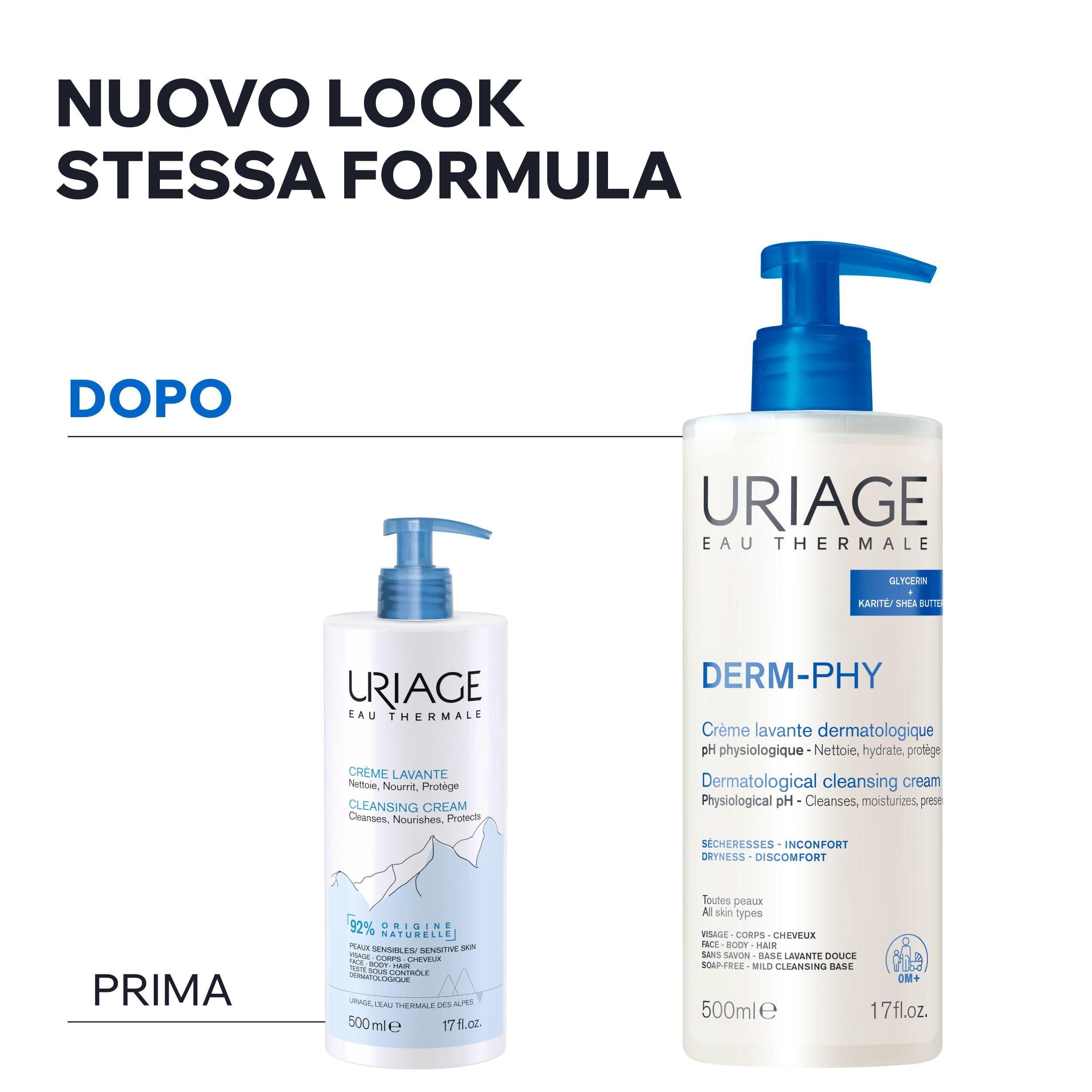 ​​Uriage Derm-Phy Crema Lavante Dermatologica Viso E Corpo Per Pelle Sensibile 1 Litro