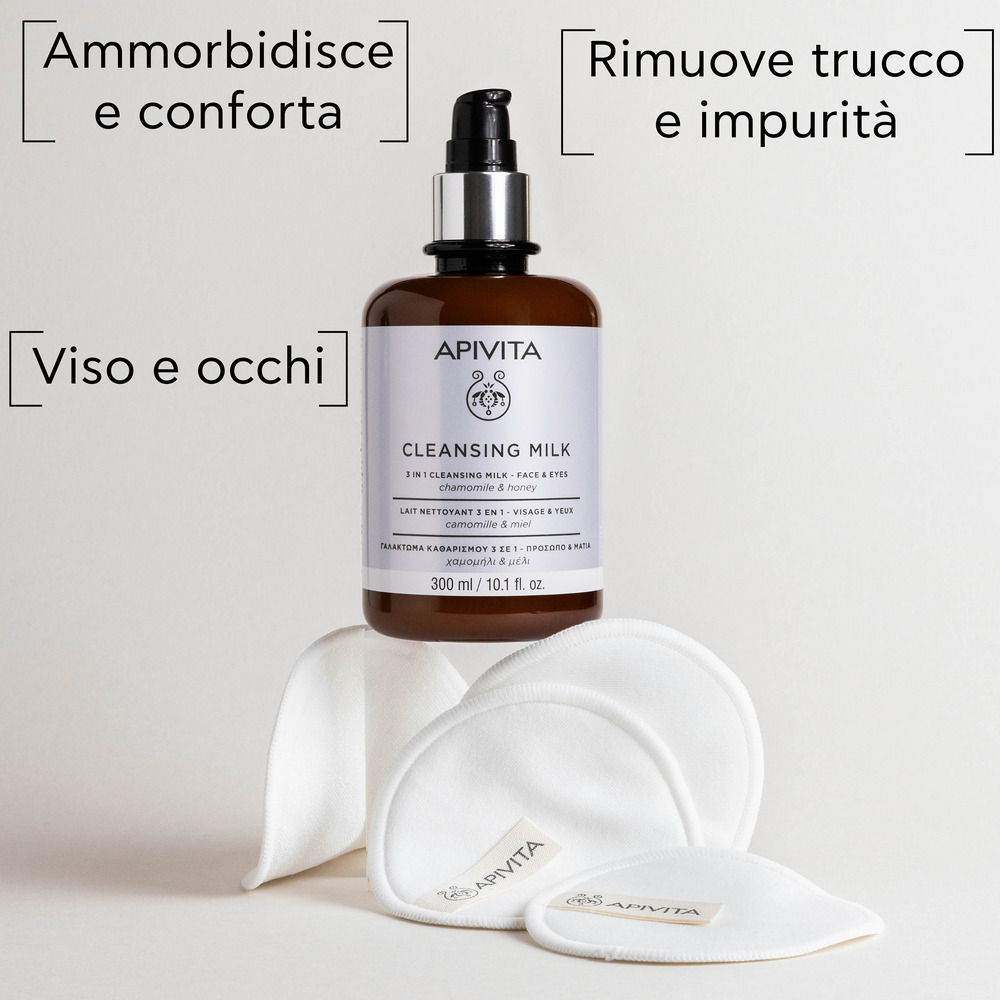 Apivita - Latte Detergente Struccante 3 In 1 Viso e Occhi Per Pelle Sensibile 300 ml