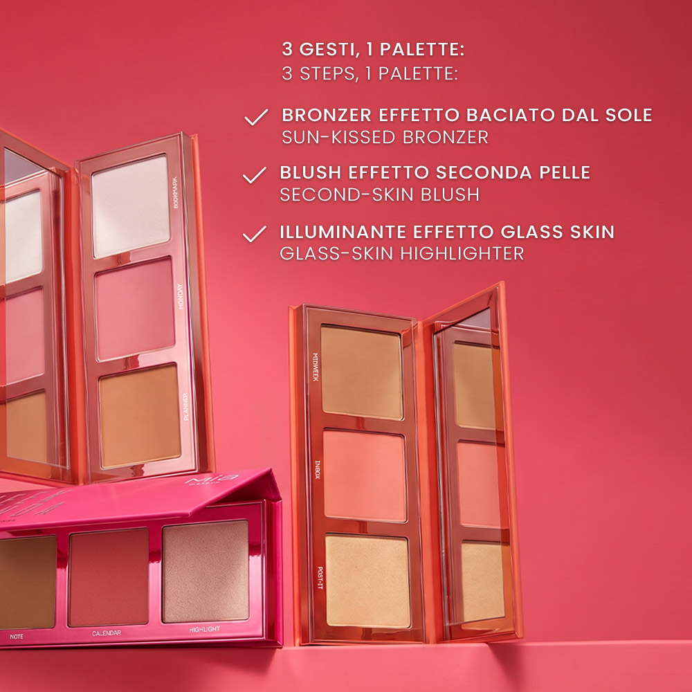 Mia Make Up Cheek Agenda - Palette 3 In 1 Viso N.03 Intense