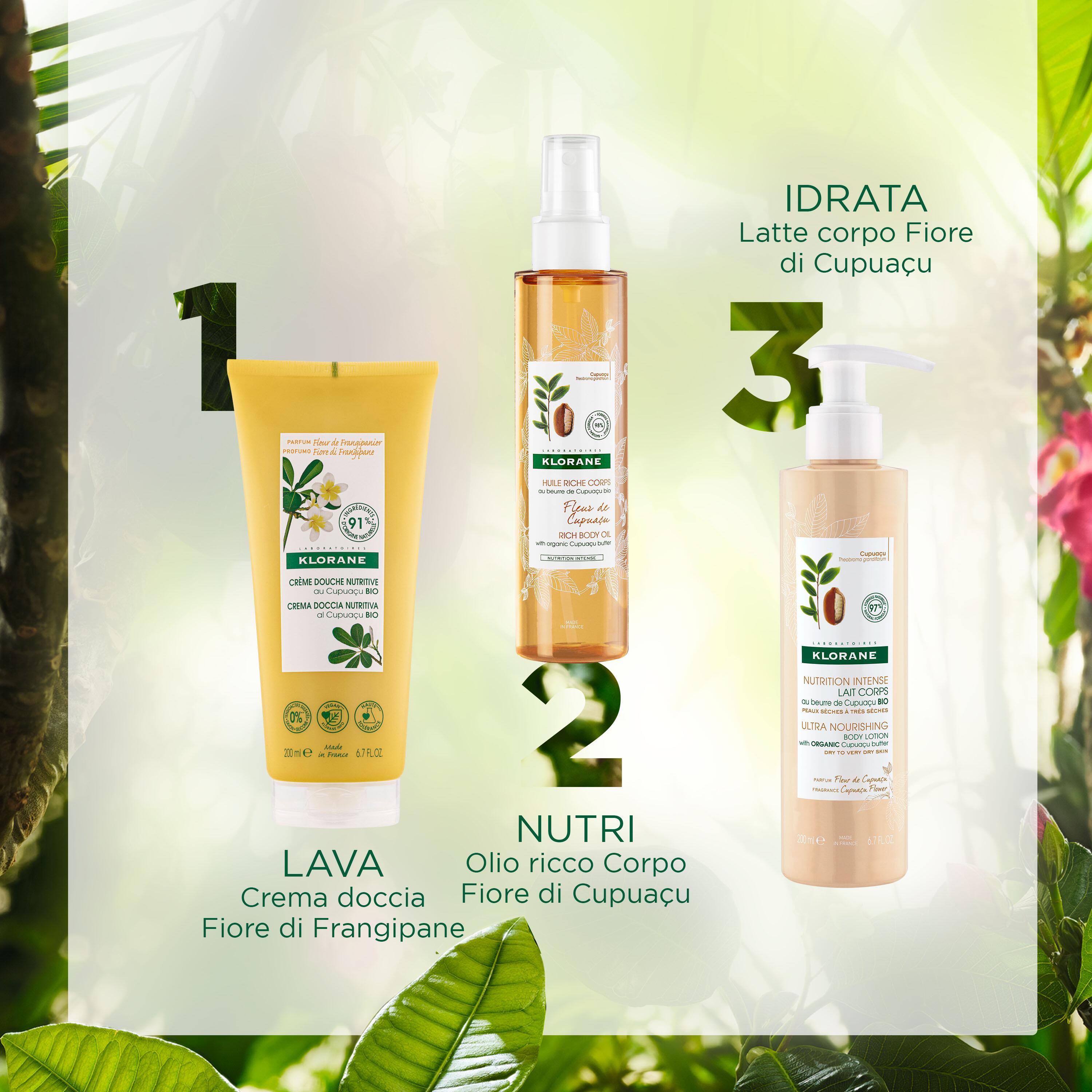 Klorane - Crema Doccia Nutritiva Al Profumo Fiore di Frangipane Per Pelle Secca 200 ml