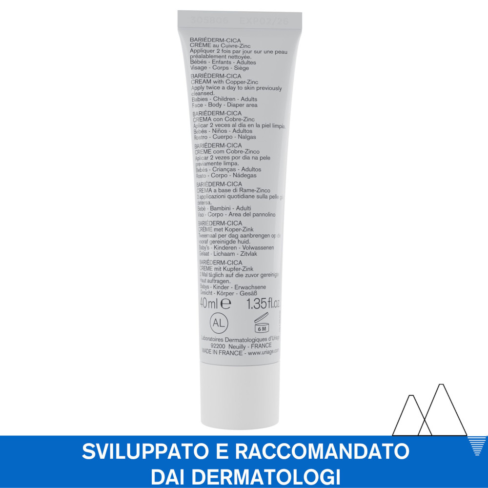 URIAGE BARIÉDERM-CICA Crema dermatologica multiuso per la riparazione della pelle alterata 40 ml