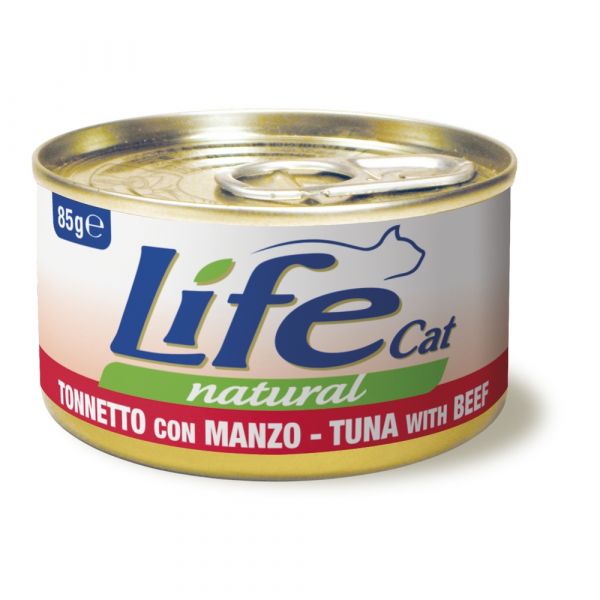 LIFEPETCARE LIFE GATTO NATURAL TONNO MANZO 85GR (lattina)
