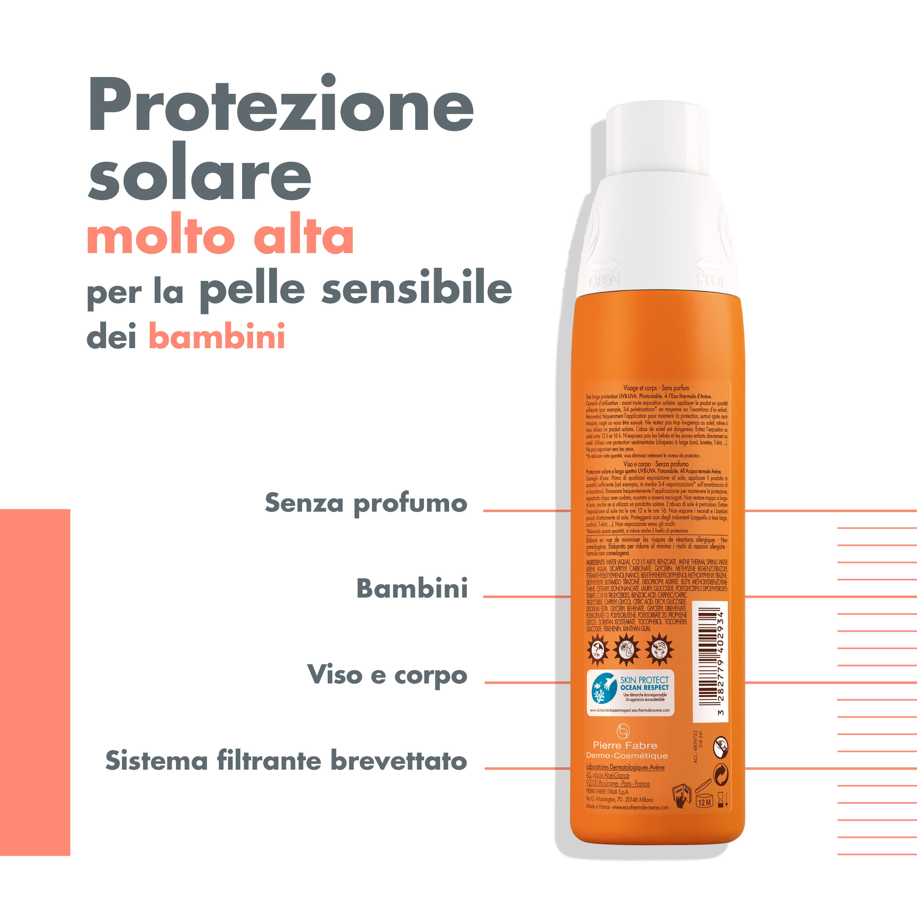 Avène Bambini Spray Solare Corpo SPF 30 200mL