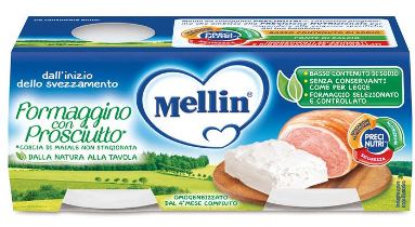 Mellin Omogeneizzato Formaggino E Prosciutto 2 x 80 g Mellin Omogeneizzato Formaggino E Prosciutto 2 x 80 g